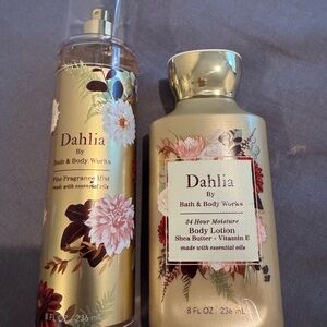 Bath & Body Works Dahlia Fragrance Mist and Body Lotion - Gold and Red